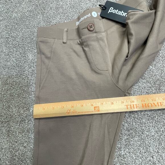 athleisure Betabrand yoga pants small khaki pullon workout dress pants stretch - Picture 5 of 12
